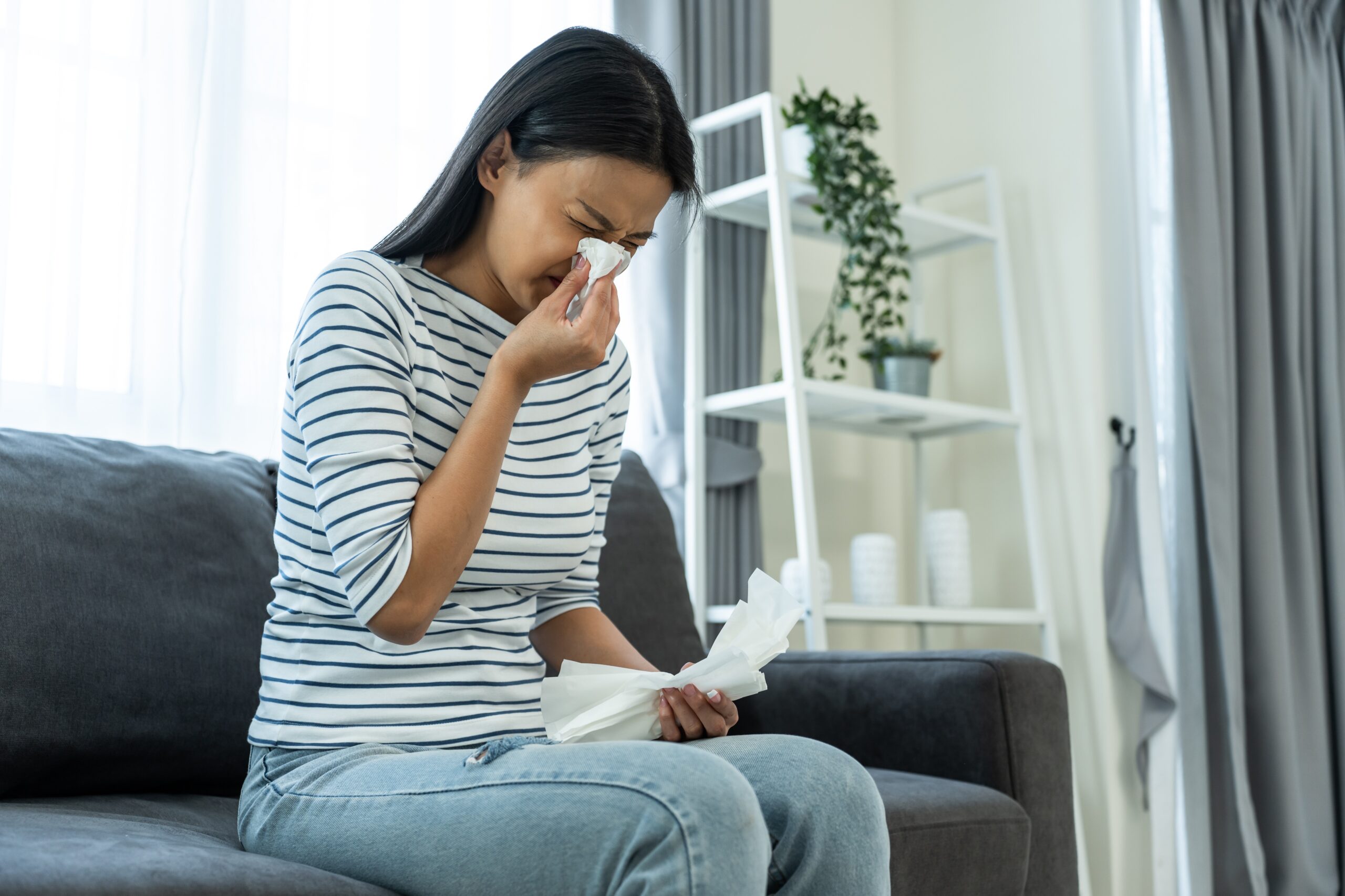 woman with allergies